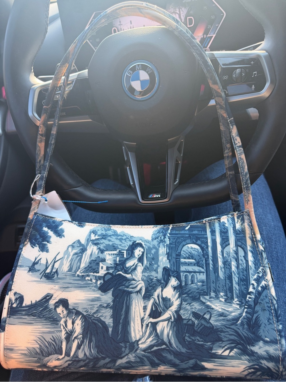 Blue Scenic Print Shoulder Bag - Women